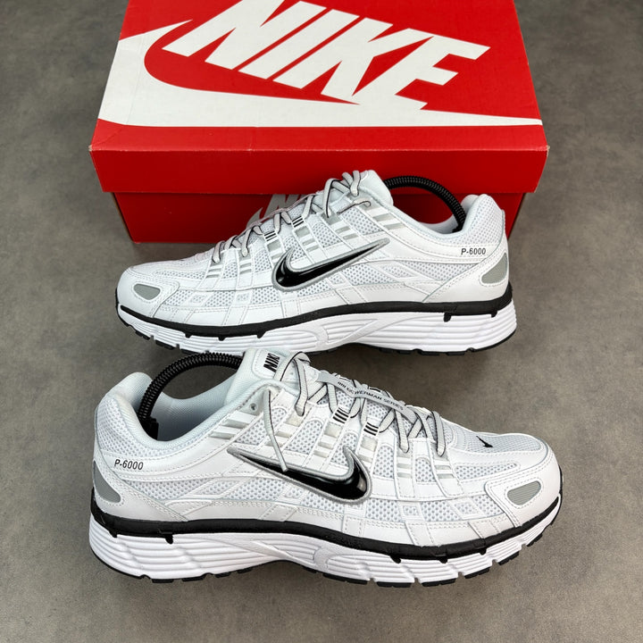 Nike P-6000 White Metallic Silver Black