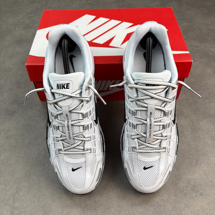 Nike P-6000 White Metallic Silver Black