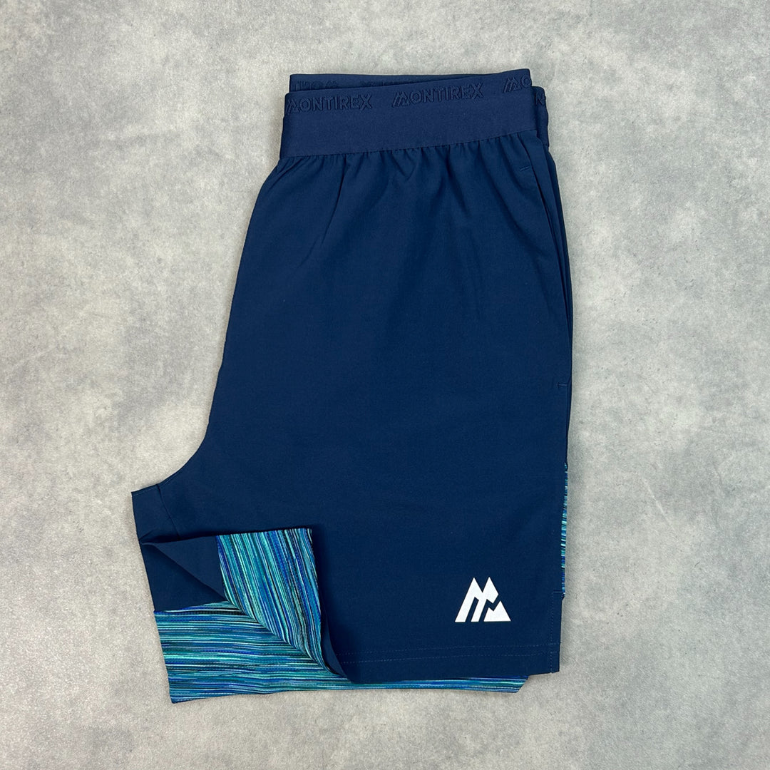 Montirex Trail Panel Shorts Navy Turquoise