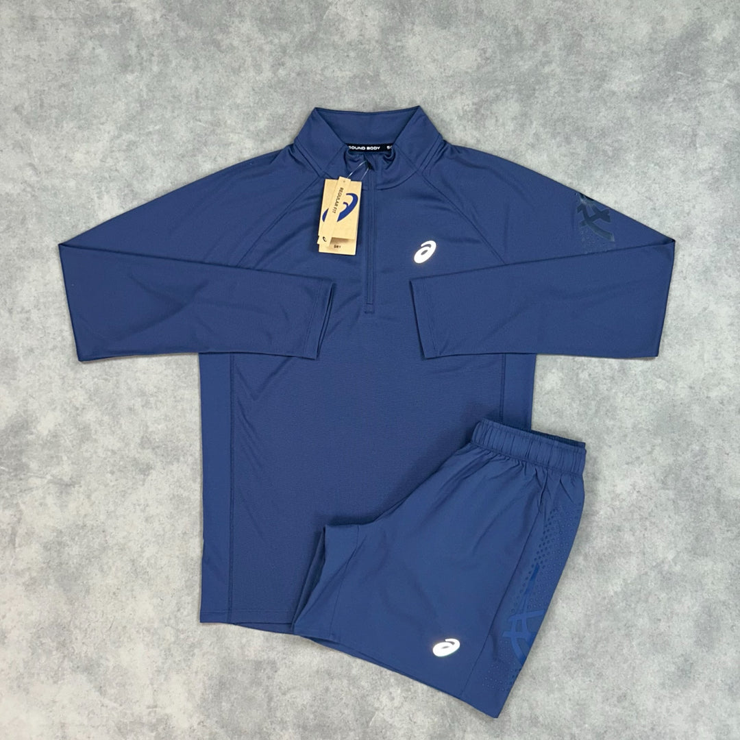 Asics Icon 1/2 Zip Set - Navy