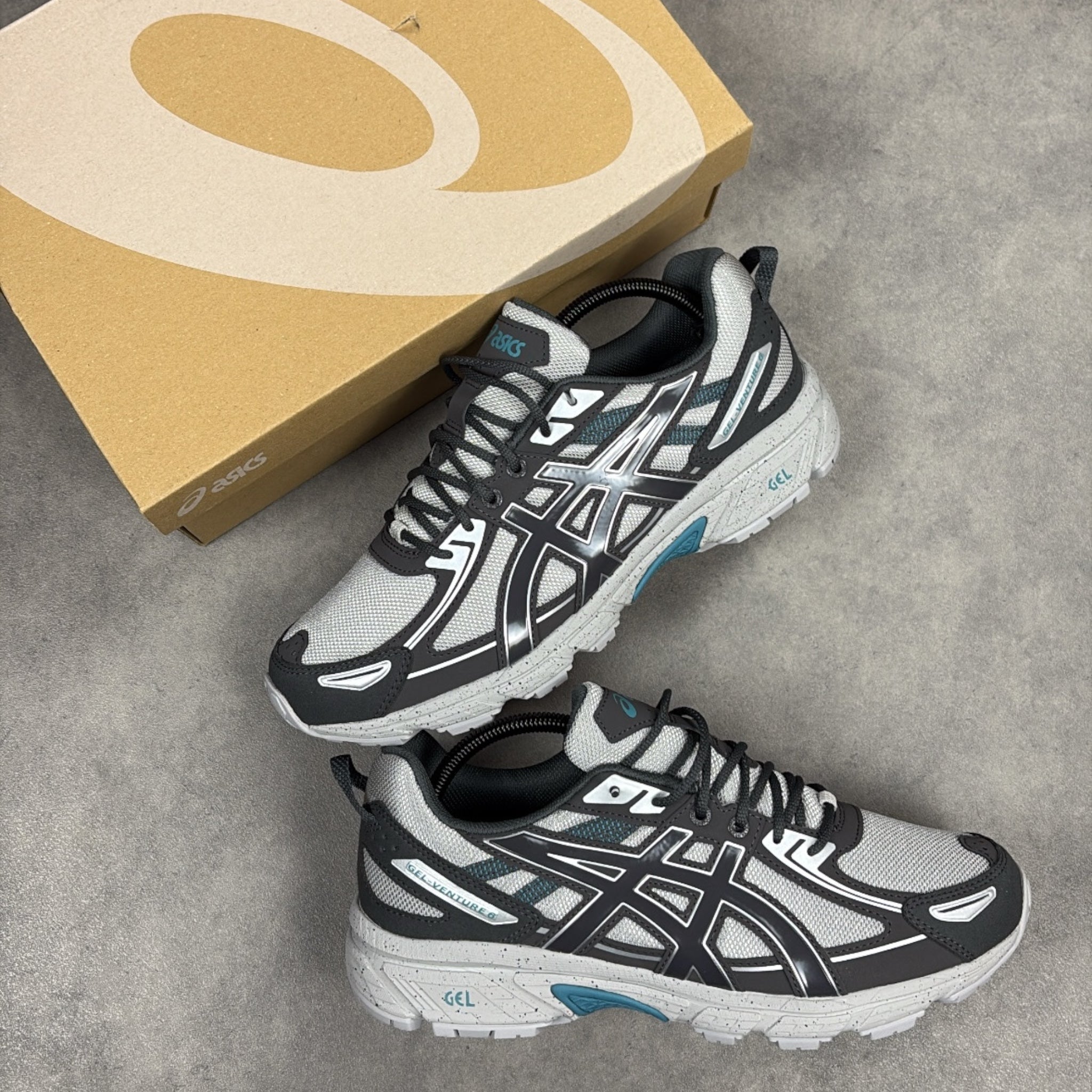 Asics Gel Venture 6 Cement Grey Obsidian Grey – Pristine Fits