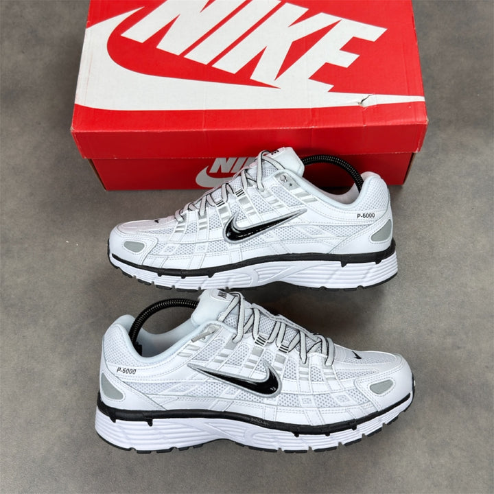 Nike P-6000 White Metallic Silver Black