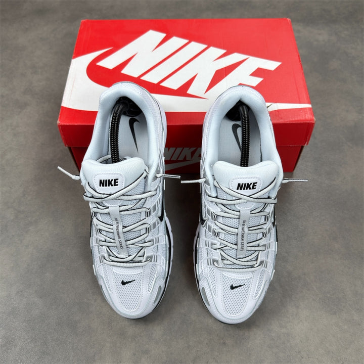 Nike P-6000 White Metallic Silver Black