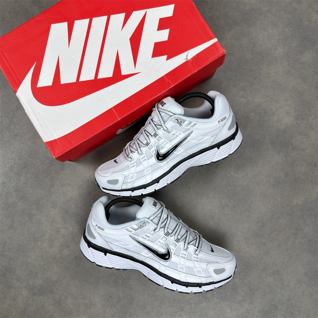 Nike P-6000 White Metallic Silver Black