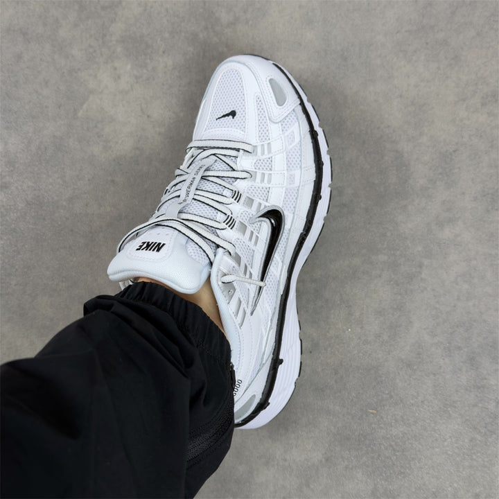 Nike P-6000 White Metallic Silver Black