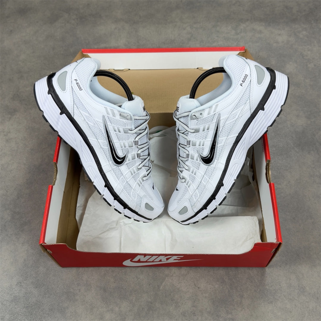 Nike P-6000 White Metallic Silver Black